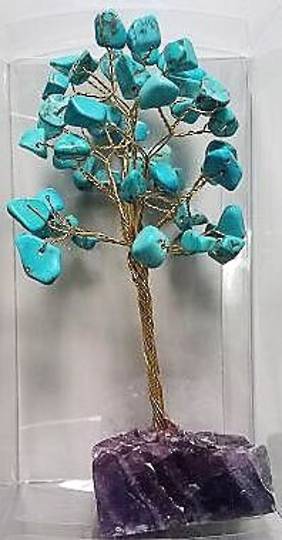Turquoise Howlite Crystal Gem Tree 15cms